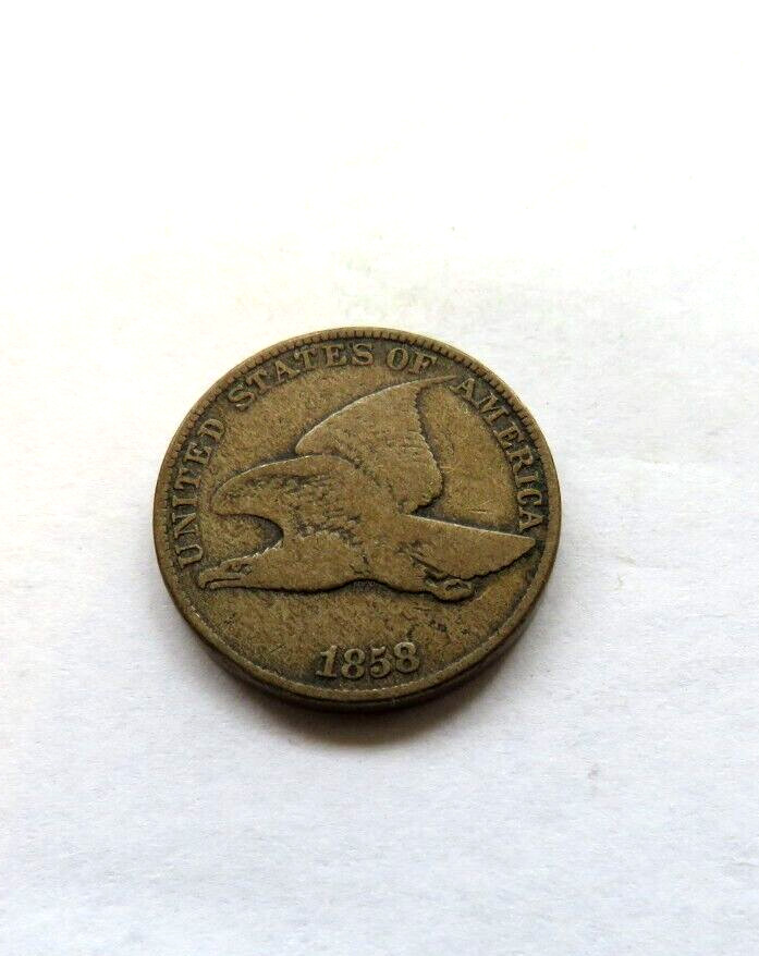 1858 U.S. FLYING EAGLE ONE CENT PIECE - UNCERTIFIED