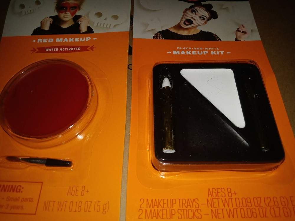 Red black white halloween makeup kit