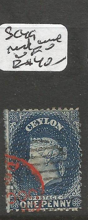 Ceylon SG 49 Red Cancel VFU (1cmi)