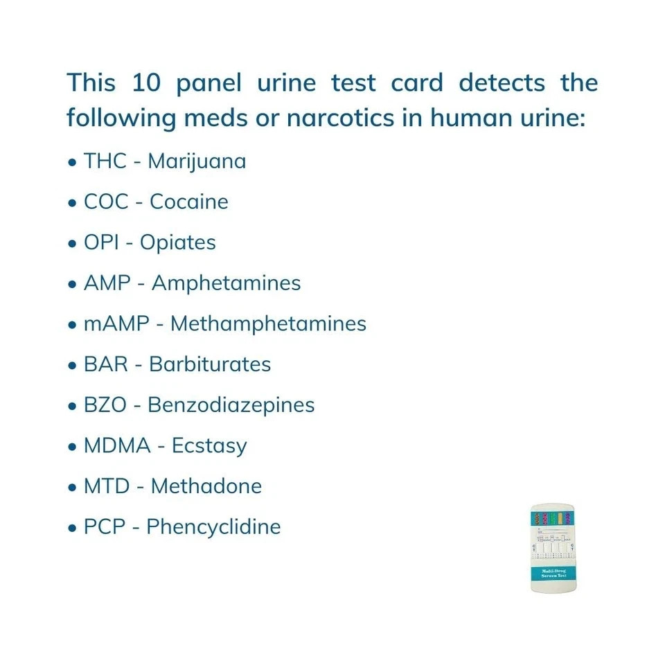 (1) 10 Panel Dip Drug Testing Kit, Test for 10 Different Drugs