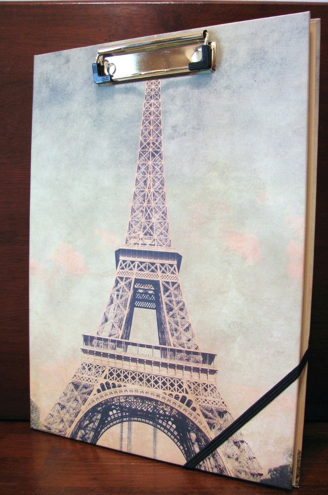 Paris Eiffel Tower Clipboard/Writing Pad Inside. Brand New. Charming.