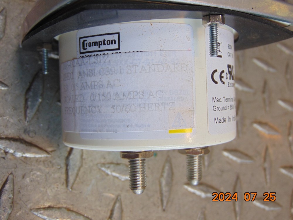 CROMPTON 016-02AA-LSPZ 0-150 A-C AMPERES PANEL METER