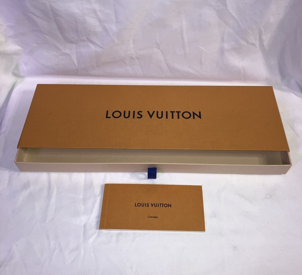 Authentic Louis vuitton  tie box drawer pull box 15.5 X 5 X 1.25”w/ Booklet.