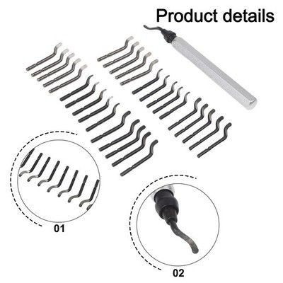 Metal Hand Deburring Tool Kit With 31 Blades For Multiple Material Applications