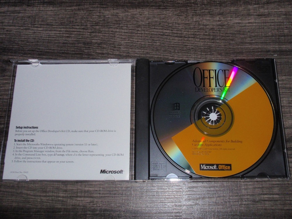 Microsoft Office Developer's Kit for Office 4.0 & 4.2 PC CD-ROM Windows 3.1 1994