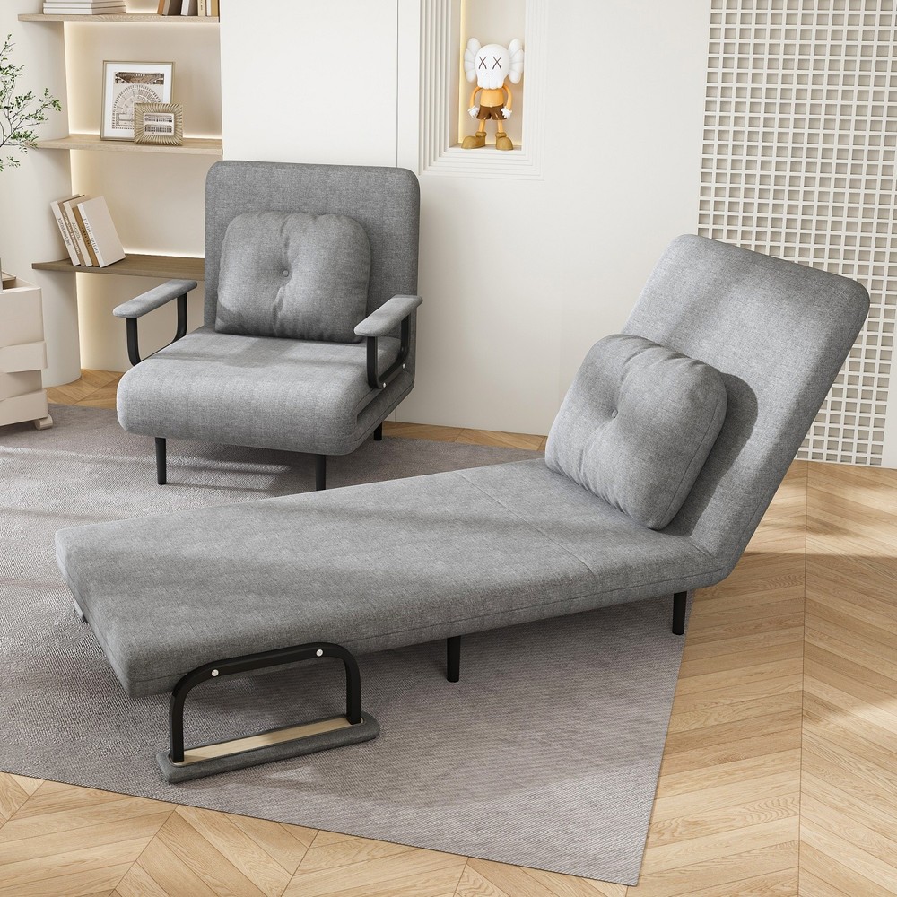 Convertible Sofa Bed 5-in-1 Multi-Function Folding Single Sofa Chair w/ Pillow