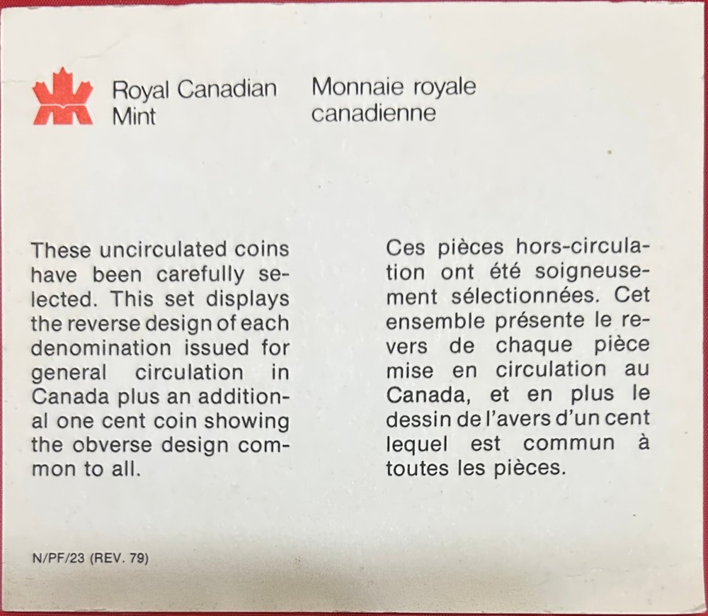 1980 Canada Double 1 Cent Specimen Set Plus COA & Box