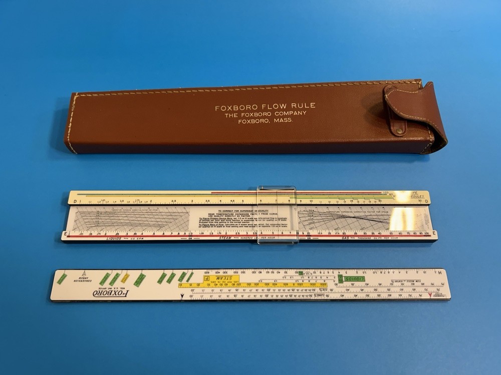 Foxboro Flow Slide Rule In Leather Case