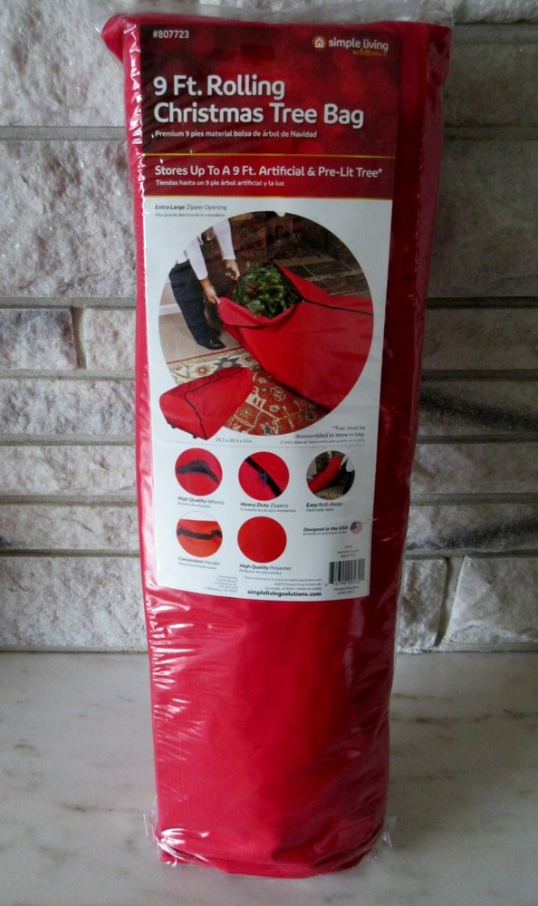Simple Living Solutions 182109-S Rolling 9' Christmas Tree Storage Bag