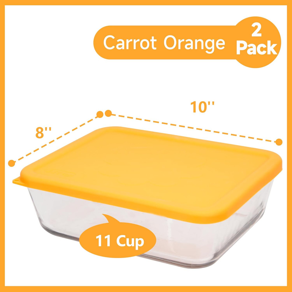 11 Cup Rectangle Silicone Storage Cover Lids Replacement for Anchor Hocking Glas
