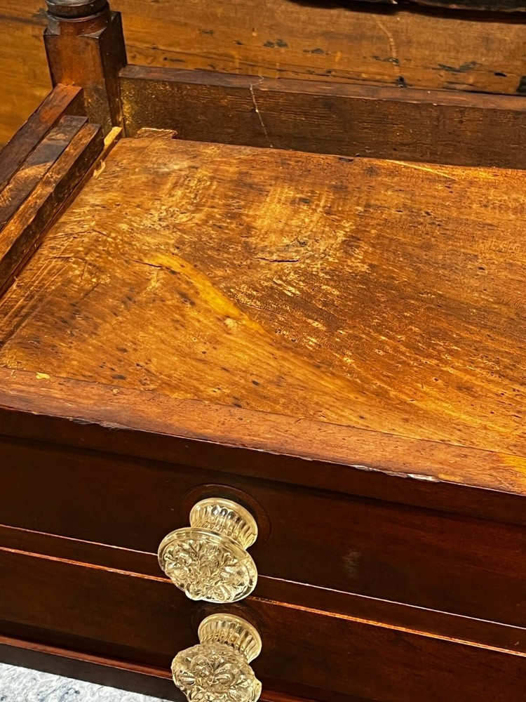 antique cherry table 2 drawer night stand end table work original