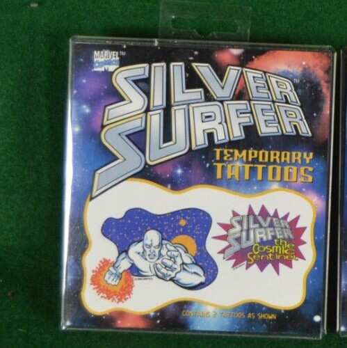 Silver Surfer Marvel Temporary Tattoo New 2 per Pack