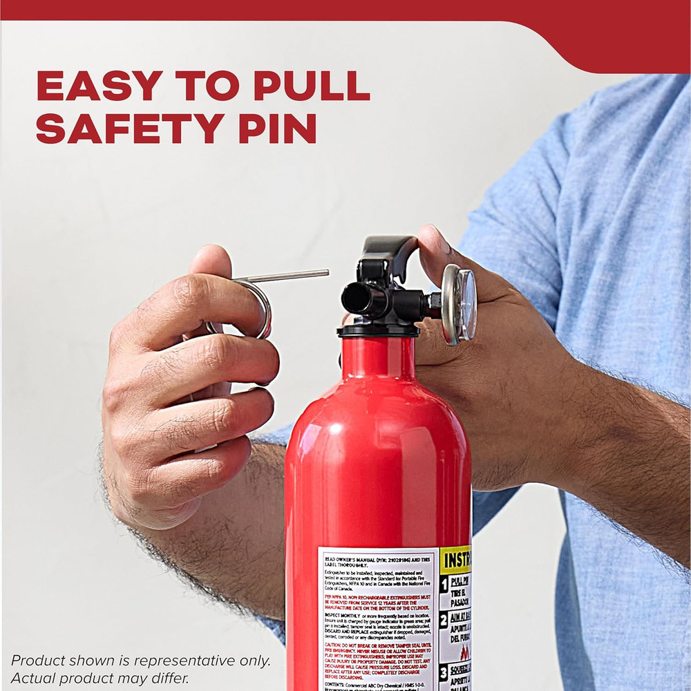 Basic Fire Extinguisher for Home, Office, Residential, Single-Use, 5BC