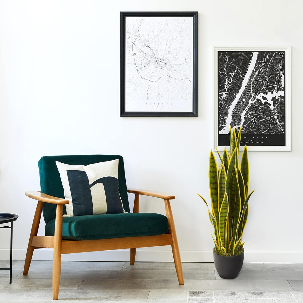 33” Sansevieria Artificial Silk Plants Green