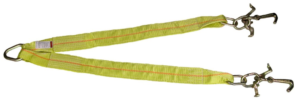 Wrecker Straps 3" X 6 FT CLUSTER HOOK WEB V-ASSEMBLY - NEW Surplus!
