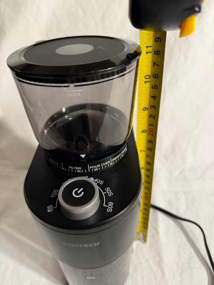 SOWTECH CONICAL BURR COFFEE GRINDER ELECTRIC MILL grain size timer 800W - BLACK