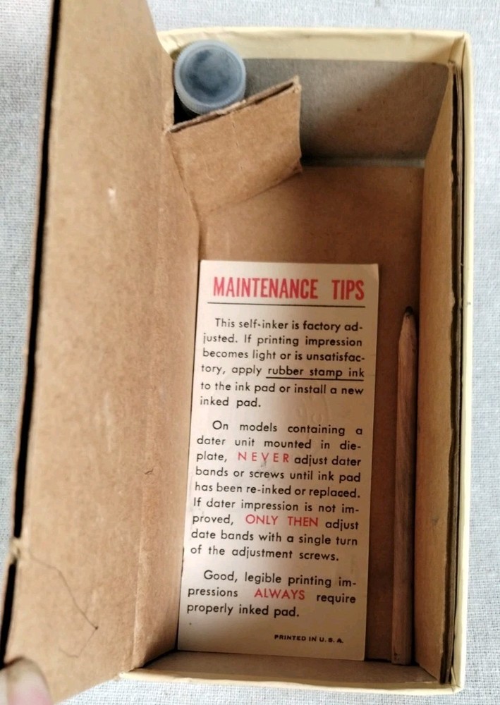 Vtg Bates Numbering Machine Multiple 4 Movement 6 Wheels Style E in Original Box