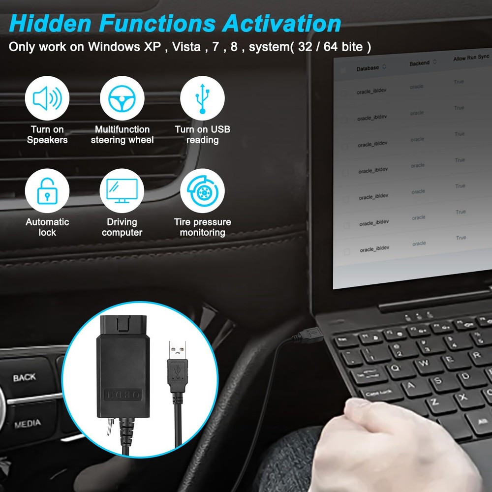 XMSJSIY USB OBD2 Scanner Adapter with MS-CAN/HS-CAN Switch OBDII Diagnostic C...