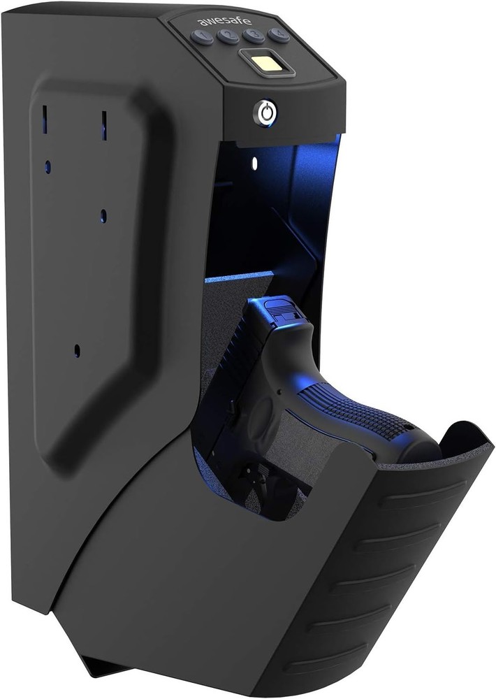 Compact Biometric Handgun Safe with LED Light - Secure Storage Solution