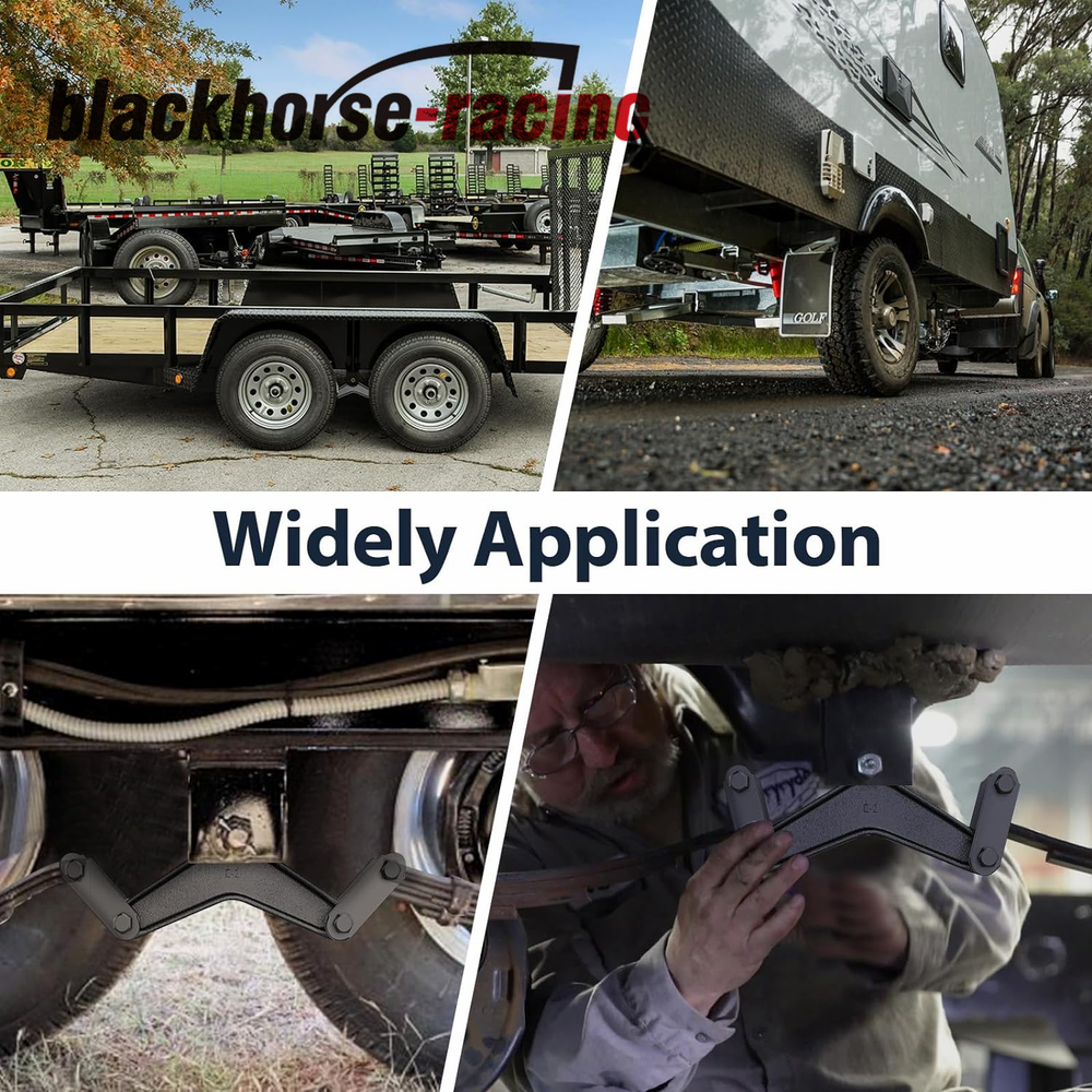 Tandem Trailer Axle Suspension Kit 3500lb 4 Leaf Springs U-bolt & Hanger Kit