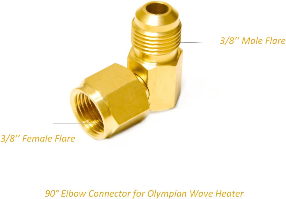 90° Elbow Connector for Olympian Wave Heaters, 90 Degree Propane Fitting Adapter