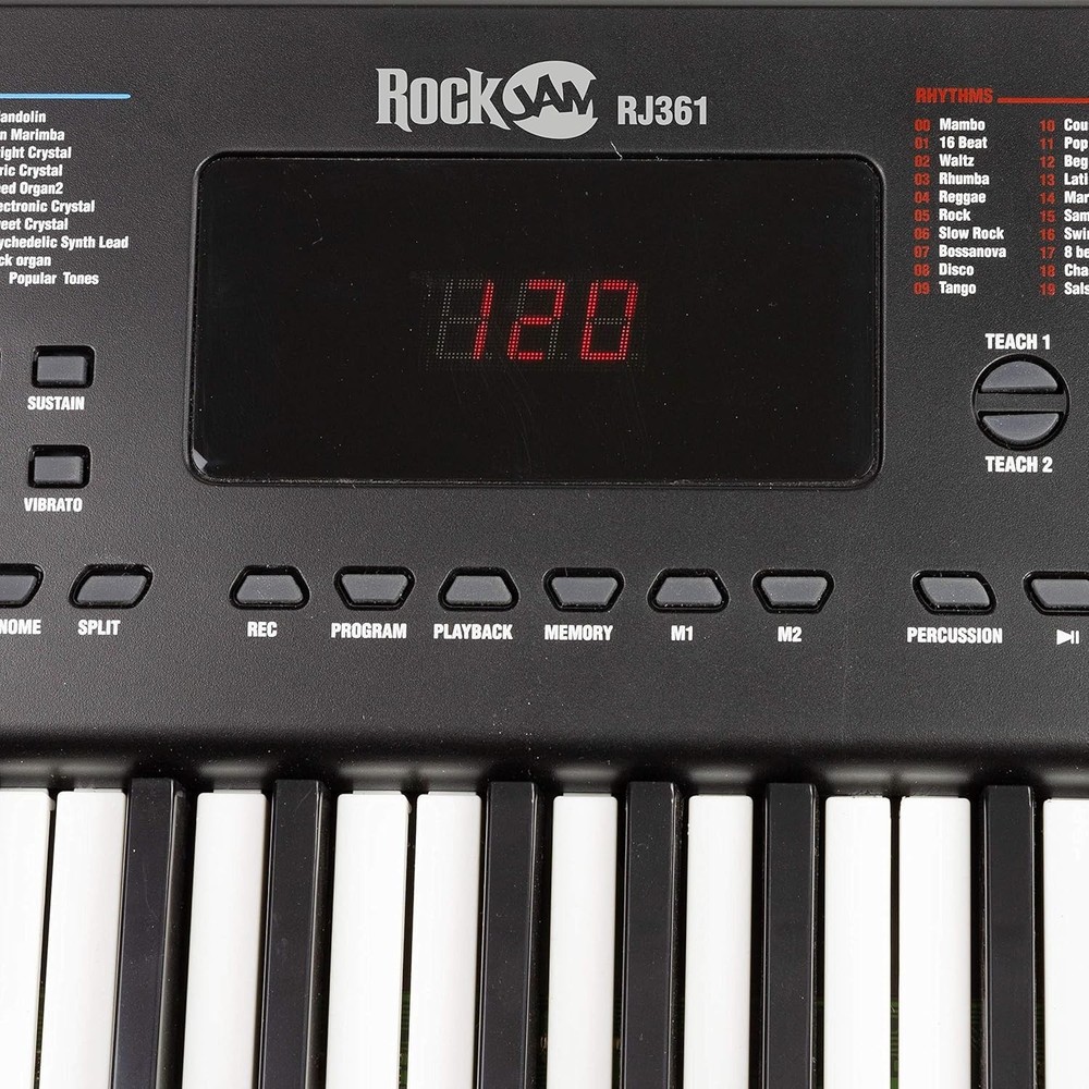 61-Key Compact Digital Piano with LED Display & Learning Features for All