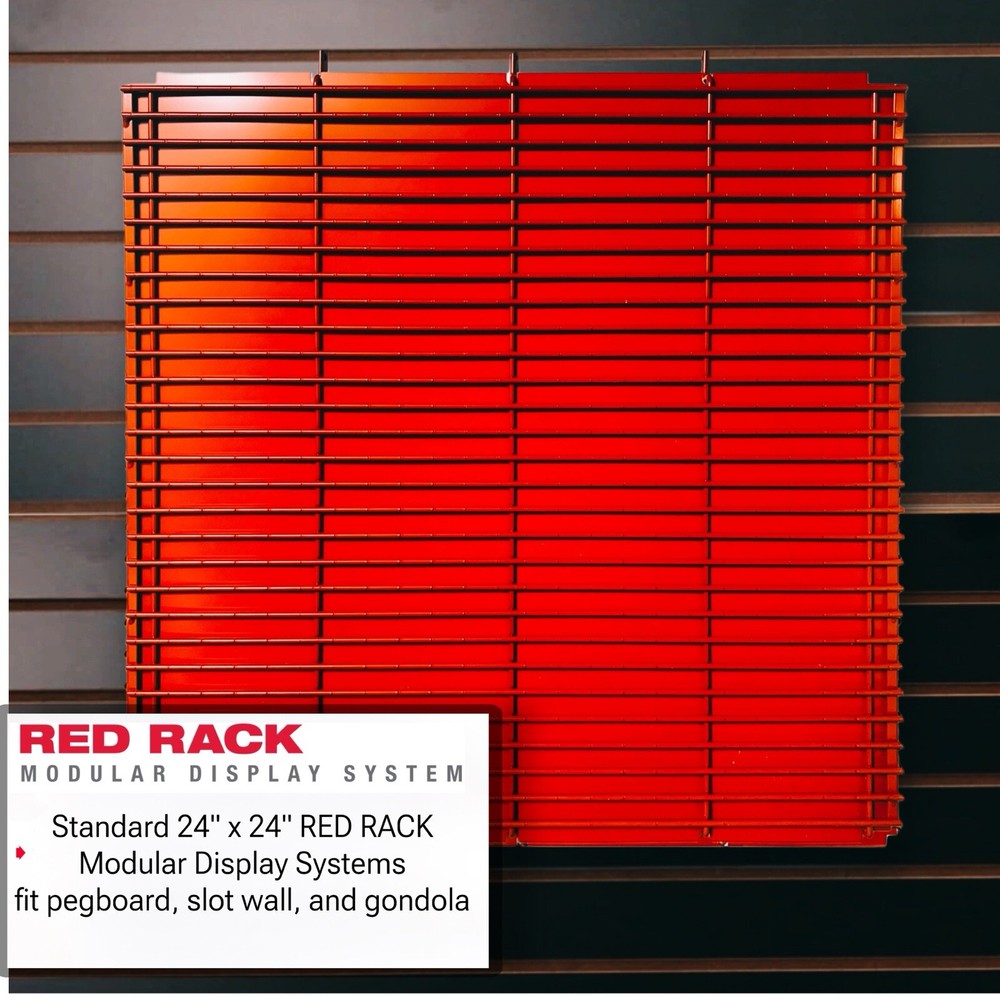 Milwaukee Modular System | 2x2 Rack Panel | Display Grid With Backing | Red