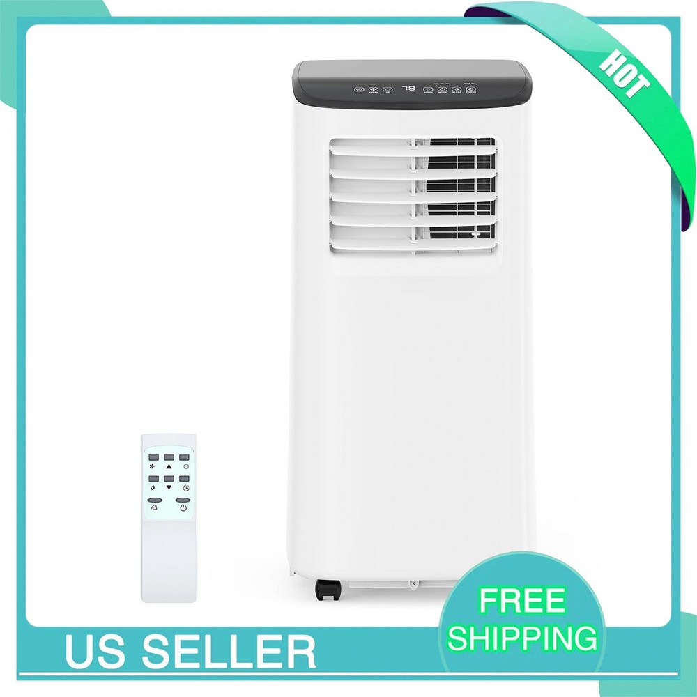 8000 BTU Portable Air Conditioner AC Unit 3-in-1 Cooling, Dehumidifier & Fan