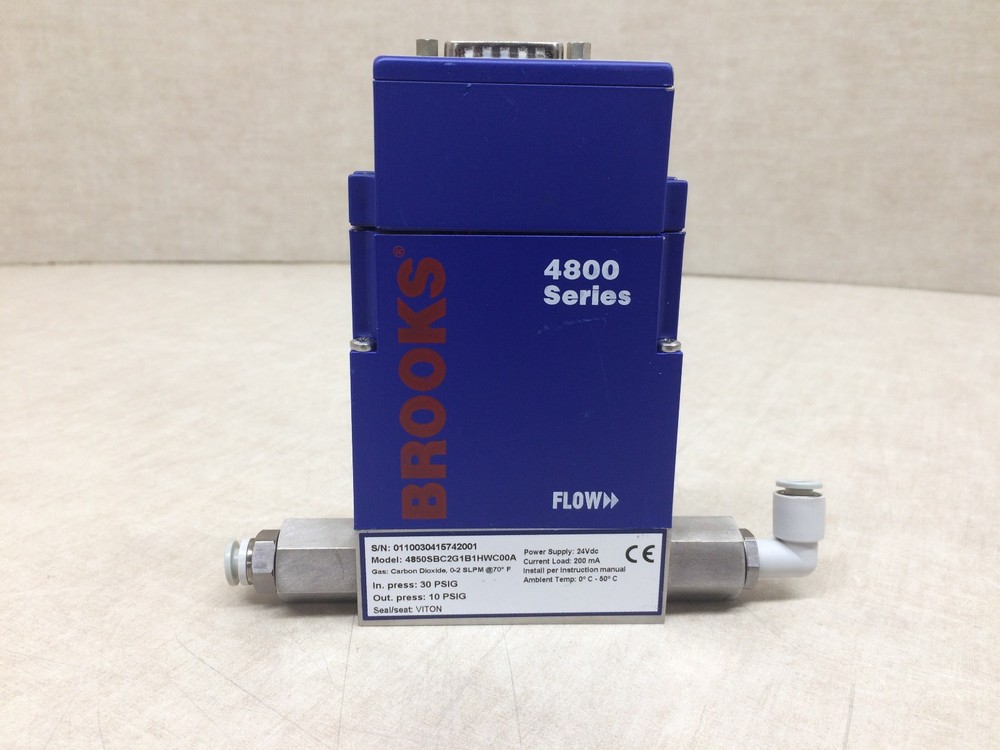 Brooks Instrument 24VDC 4800 Series Mass Flow Sensor Controller CO2 0-2 SLPM