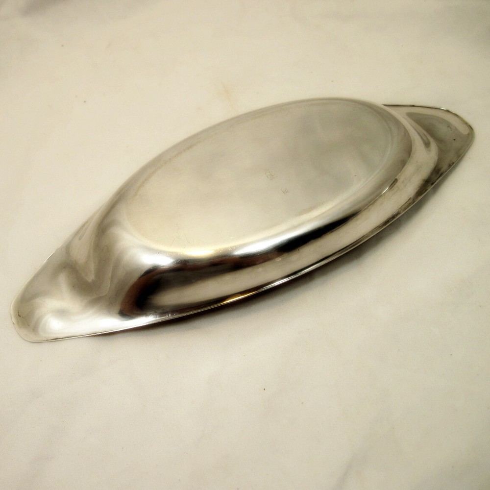 Vtg EL Germany Silverplate Roll Tray Bread Serving Dish 10.5" Long