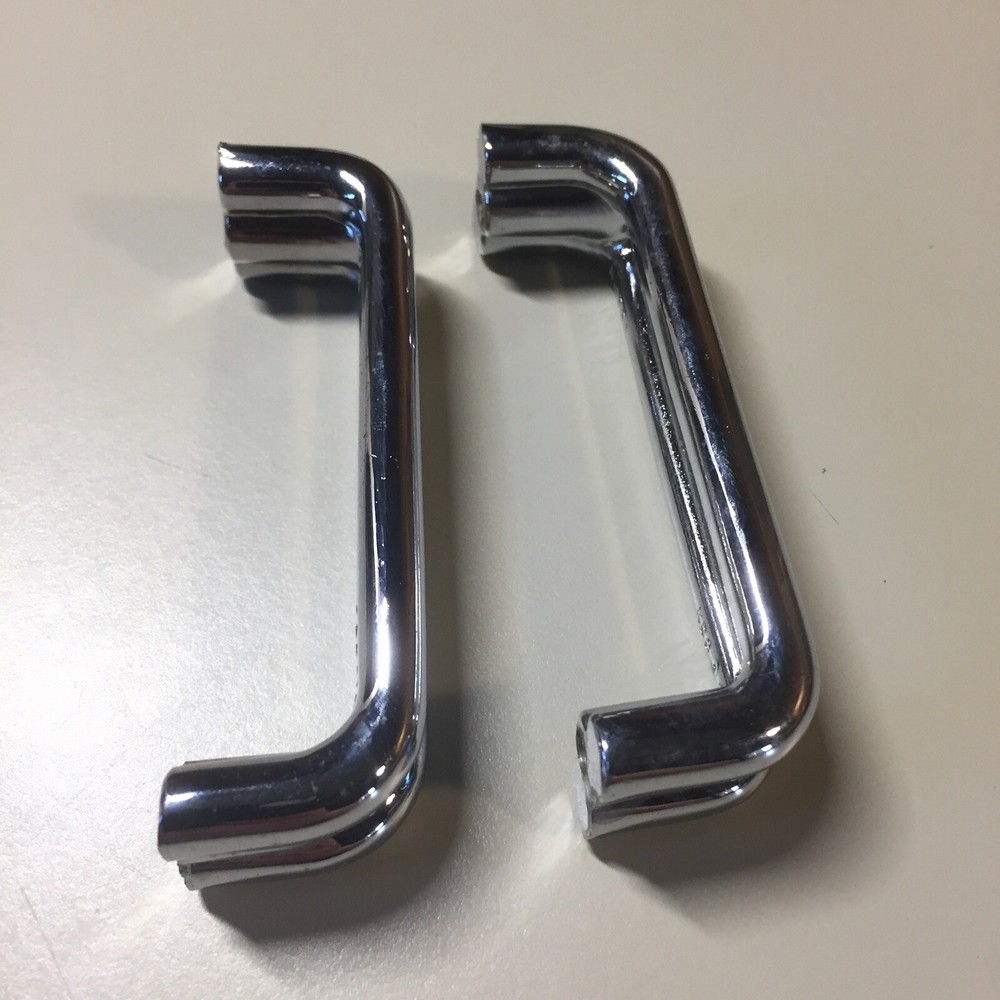 2 Vintage KBC Chrome Split Bar Drawer Pull Mid Century Style Lot I
