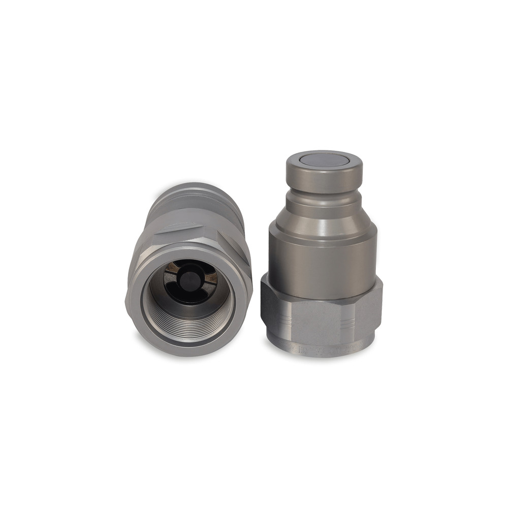 1″ Flat Face Hydraulic Quick Couplers Set - 1-1/4″ SAE Thread