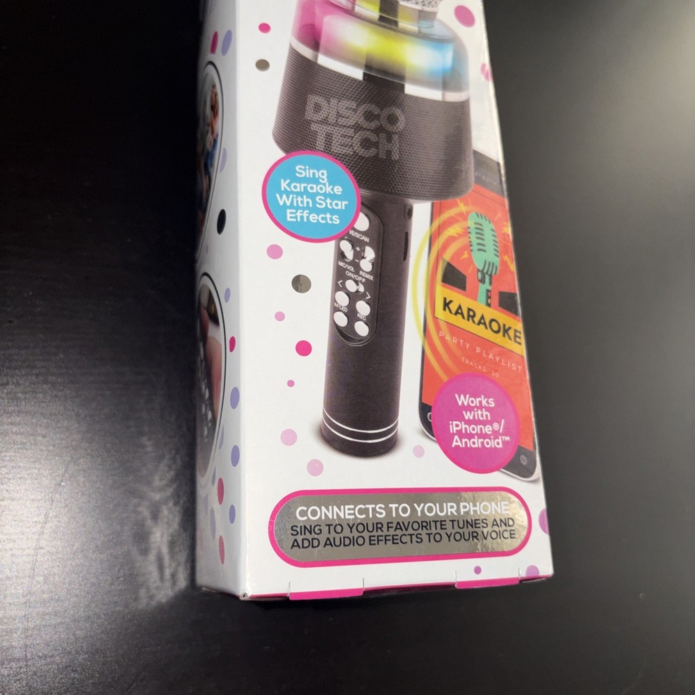 Disco Tech Wireless Karaoke Microphone iPhone/Android Audio Effects Bluetooth