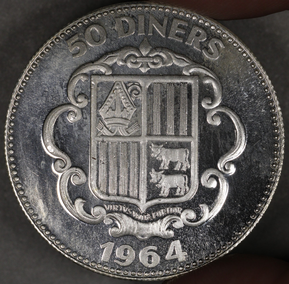 1964 Andorra Silver 50 Diners Napoleon