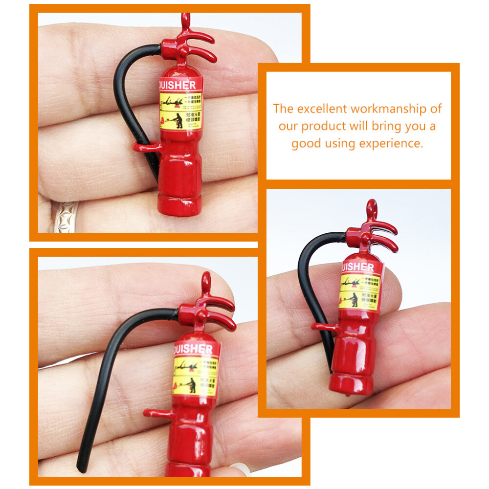 4 Pcs Mini Fire Extinguisher Model Miniature Extinguishers Metal Toy
