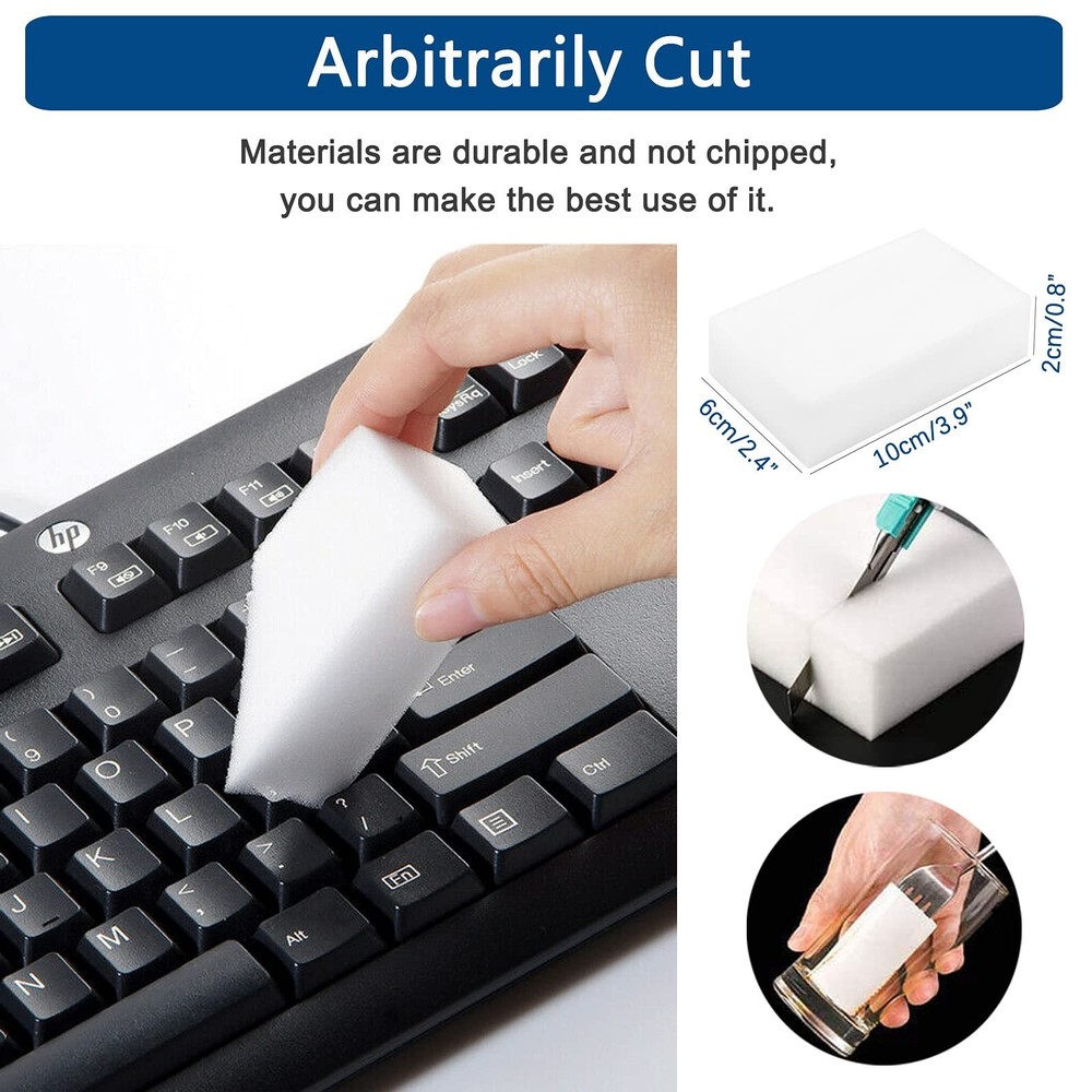 100Pack Magic Sponge Eraser, Extra Large Melamine Foam Sponge, Multi-Function...