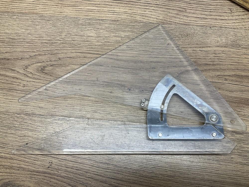 BLUNDELL HARLING TRUE-ANGLE ADJUSTABLE SET SQUARE TECH ARCHITECT BUILDER TOOL