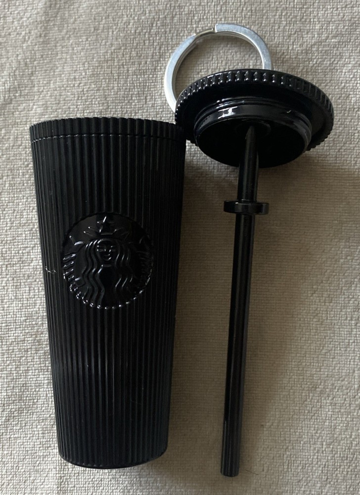 Starbucks Winter 2024 Black Pleated Cold Cup Keychain