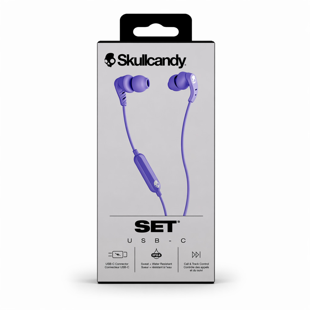 Skullcandy USB-C Wired Earbuds Purple 3 Pack New