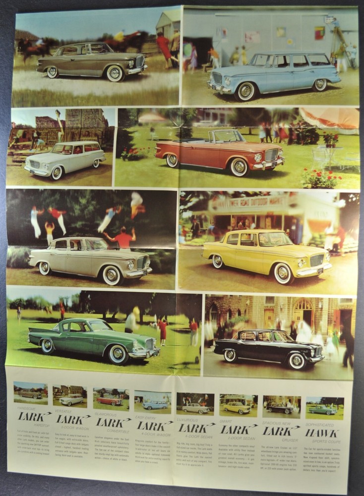 1961 Studebaker Brochure Folder Hawk Lark Deluxe Regal Excellent Original 61