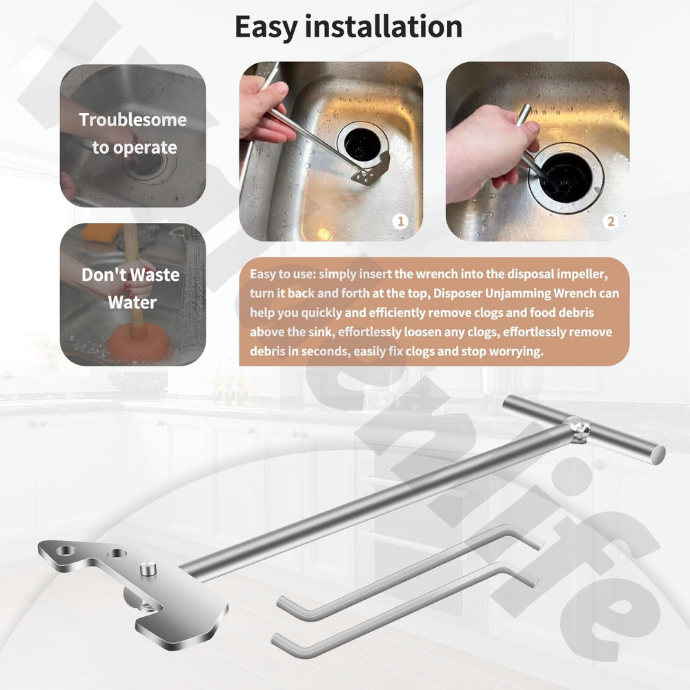 Garbage Disposer Unjamming Wrench & Garbage Disposal Wrench Tool, for Insinkerat