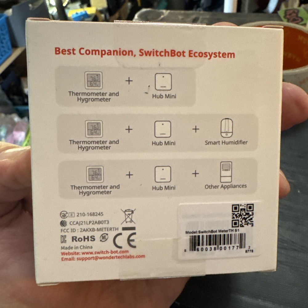 Hygrometer Thermometer Alexa by SwitchBot - iPhone Android Wireless Temperature