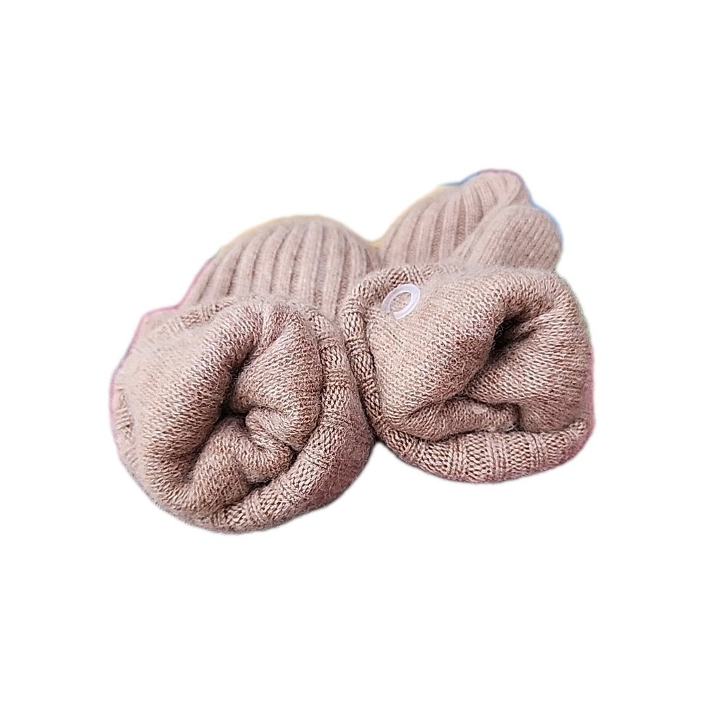 Light Brown Cute Soft Cozy Fuzzy Knit Mittens