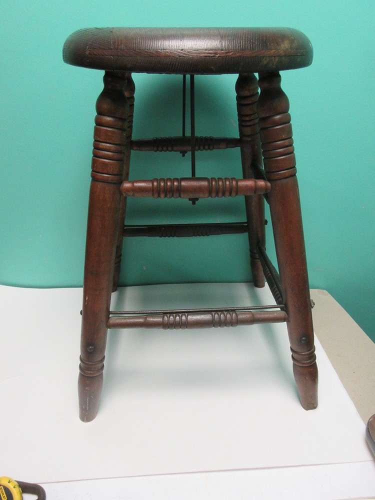 Antique Vintage Old Solid Wood Stool