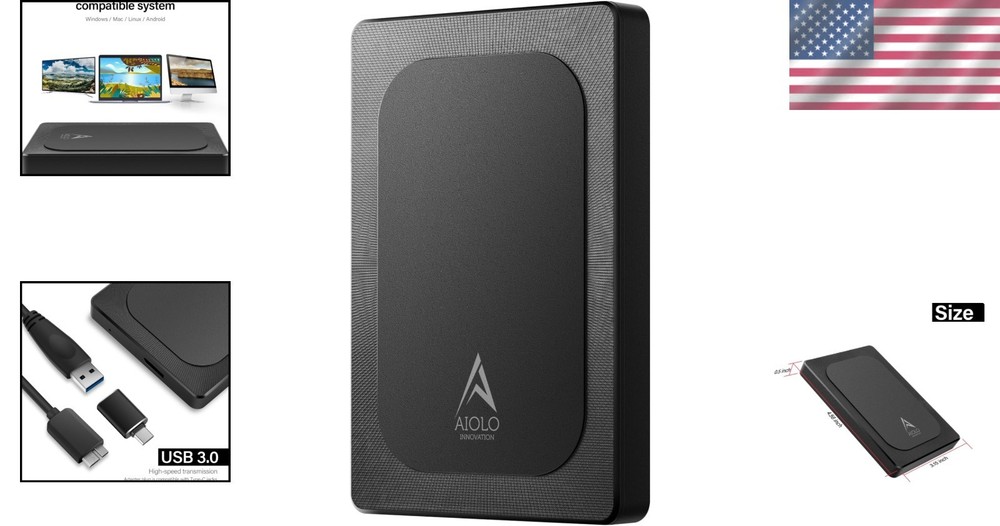 320GB Portable External Hard Drive USB 3.0 for PC, Mac, PS4