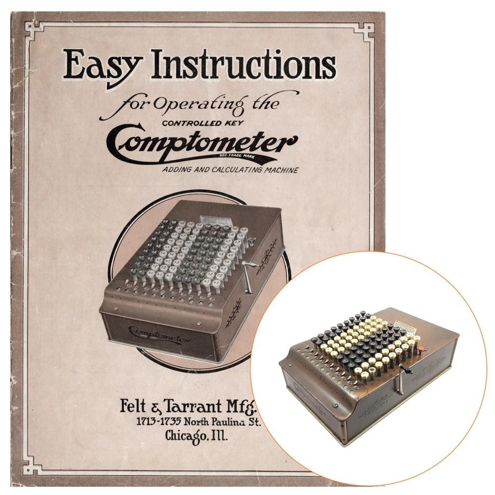 Repro Comptometer Adding Machine Instruction Manual User Antique Controlled Key