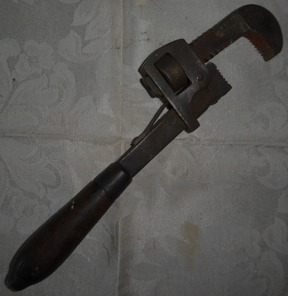 Vintage Wood Handle Pipe Wrench