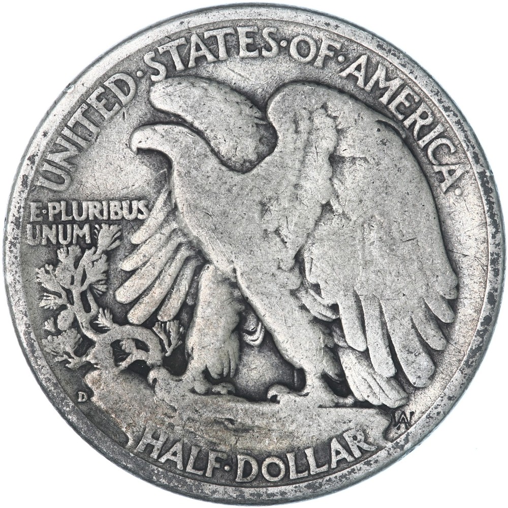 1937 D Walking Liberty Half Dollar Good 90% Silver