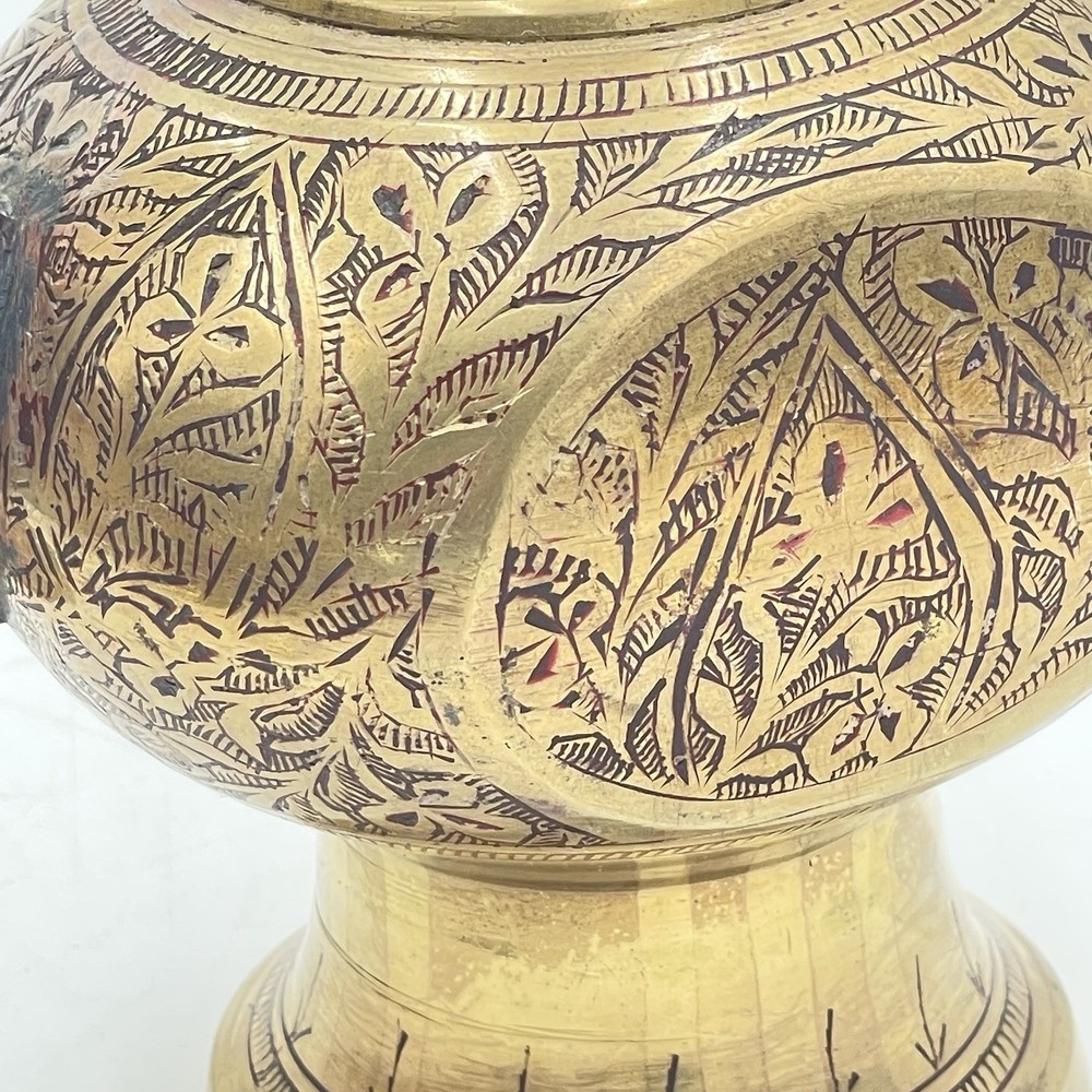 Etched Brass Ewer & Vase India