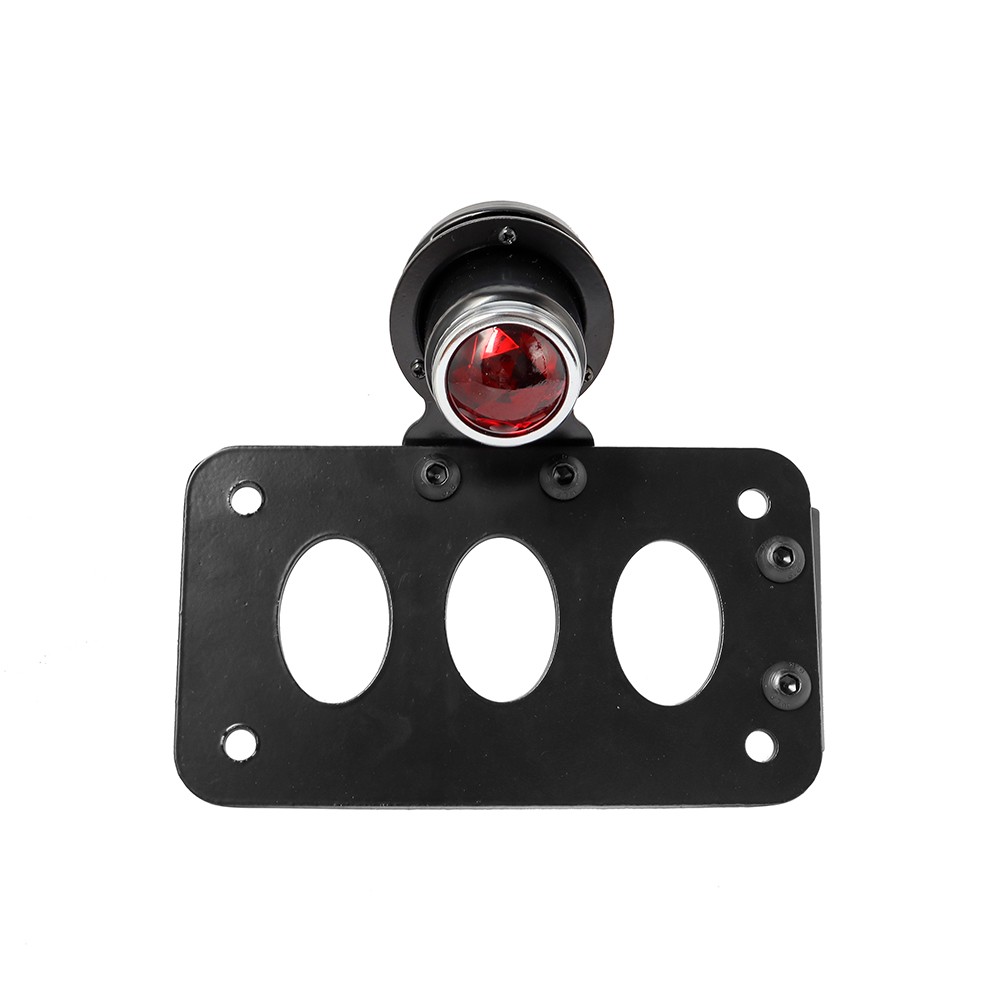 Motorcycle Side Mount Tail Light License Plate Bracket For Chopper Bobber Black